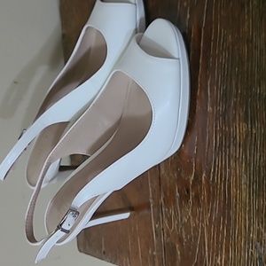 Kelly & Katie white heels